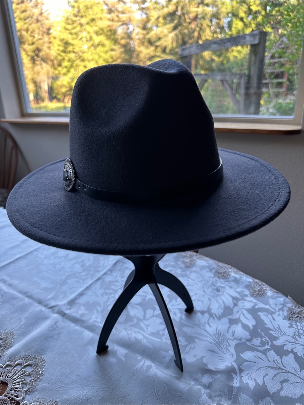 ADORA Black Wool Felt Fedora Hat NWOT